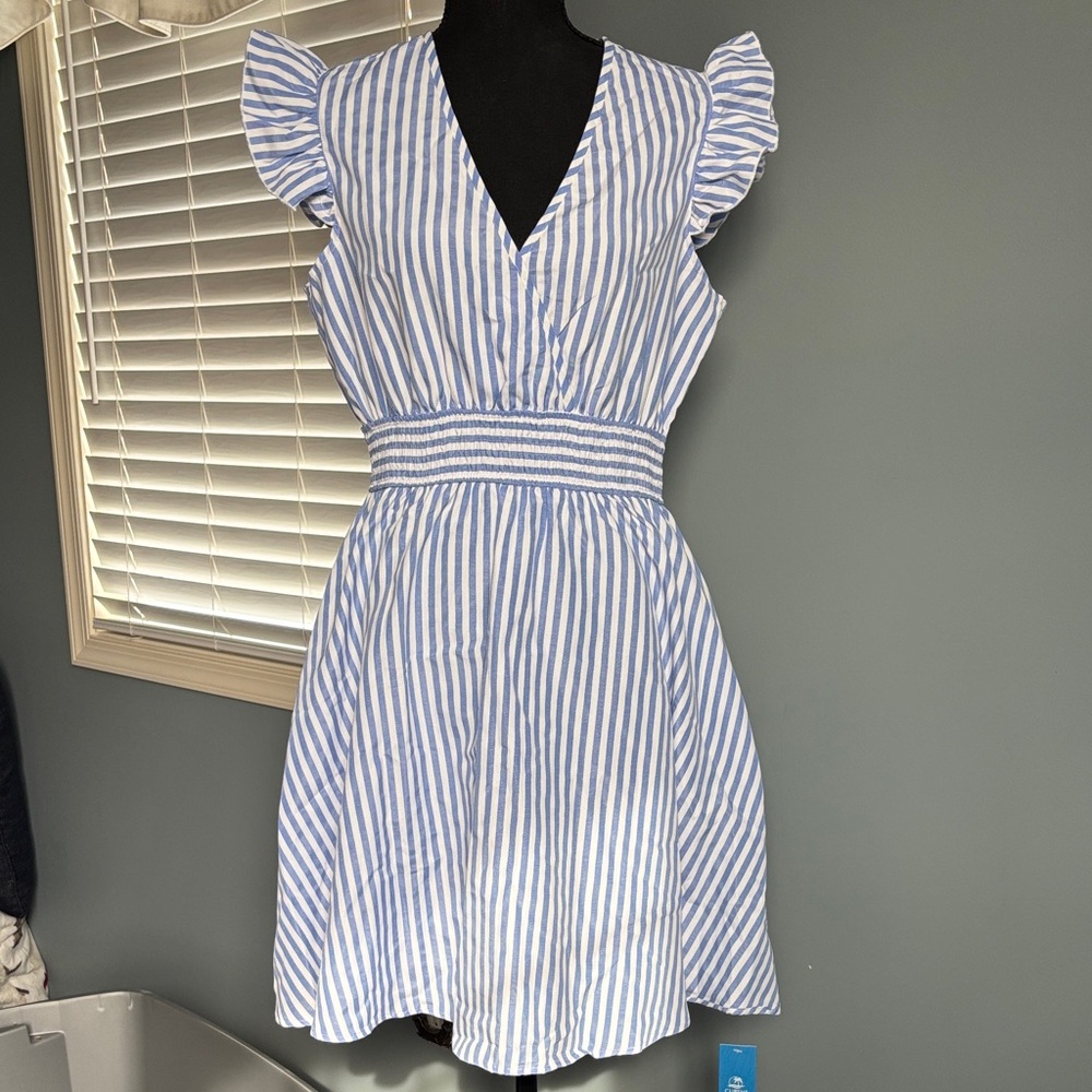 Cupshe Blue and White Striped Mini Dress